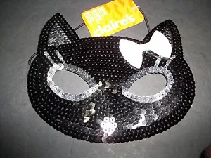 EYE MASK Black with White Bow KITTY Mask Claire's Halloween/Dress - Up NWT - Picture 1 of 1