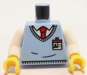 LEGO® Torso Sweater Vest over White Shirt, Red Tie, ID Badge Pattern - Picture 1 of 18