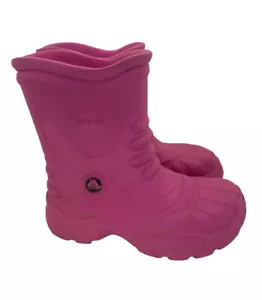 Crocs Georgie Jaunt Regenstiefel Schuhe rosa Herren 2 Damen 4 wasserdicht zum Überziehen - Bild 1 von 7