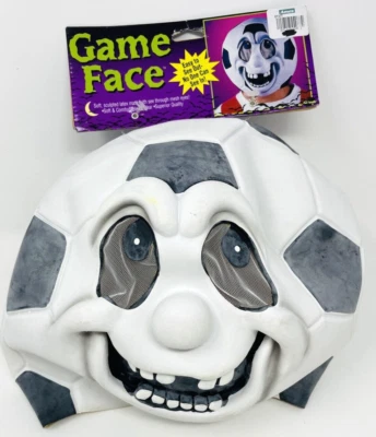 Vintage Fun World Easter Unlimited Game Face Soccer Ball Latex Mask Halloween - Image 1 of 4