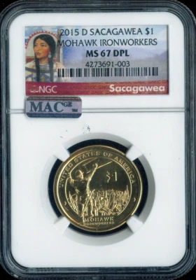 2015 D Sacagawea Dollar NGC MS67 DPL MAC Quality✔️ - Image 1 of 2