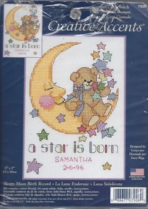 A Star is Born Birth Record Counted Cross Stitch Kit - Creative Accents Dimenson - Picture 1 of 2