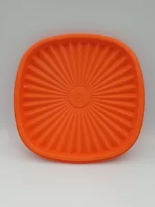 Tupperware Lid Servalier 841-3 Sunburst Orange Harvest Square 6.5 - Picture 1 of 2