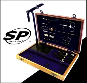Wooden Box Fly Fishing Tying & Tools Kits - 3 Vise Options for rods lines reels - Picture 1 of 5