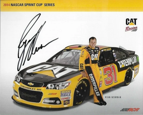 SIGNED 2014 RYAN NEWMAN "CATERPILLAR SS RCR" #31 NASCAR SPRINT CUP POSTCARD Cover