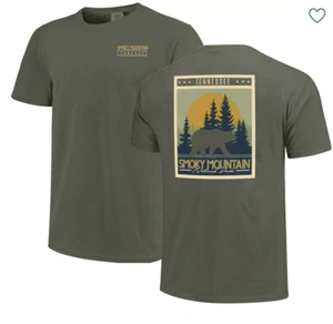 Comfort Colors Mens Smoky Mountain National Park T-Shirt M Green Walk-in Graphic - Picture 1 of 5