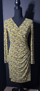 Calvin Klein Dress size 2 Yellow and Black,Long sleeve