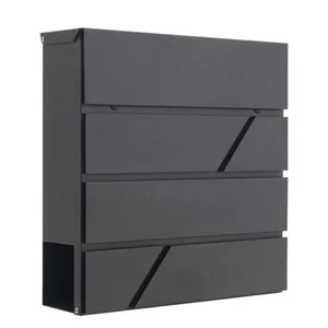 Post Box Letter Wall Mounted Lockable Outdoor Large Mail Steel Keys Mailbox - Picture 1 of 7