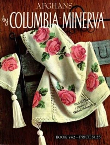 VINTAGE AFGHANS BY COLUMBIA MINERVA BOOK 742 (16) DESIGNS - Picture 1 of 4