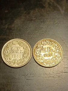 1/2 Franc. 1951 And 1963 - Picture 1 of 2