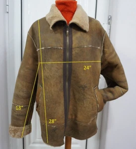 CAMEL ACTIVE sz 54 /XL shearling coat SHEEPSKIN Leather Jacket men - Picture 1 of 11