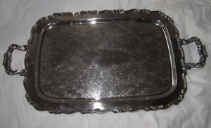 Vintage Oneida 24"x14" Rechteck Versilbert Butlers Servierplatte Tablett Verziert - Bild 1 von 8