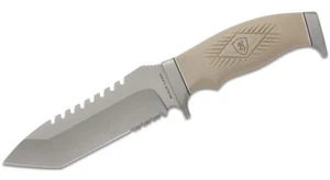 Browning Black Label Brego Tactical Fixed Blade Knife 5.5" Combo Tanto, Coyote - Picture 1 of 2