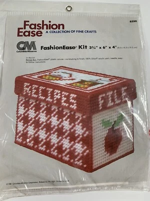 Red Kettle Apple Recipe Box Plastic Canvas Kit Sealed Complete Yarn 1981 CM 8350 - Image 1 of 4