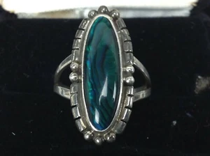 Vintage George Nakai Paua Muschel Navajo Sterling Ring Größe 8 - NEU alter Lagerbestand - Bild 1 von 10