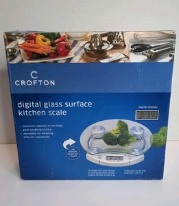 Báscula de cocina Crofton superficie de vidrio digital pesa hasta 11 libras - Imagen 1 de 9