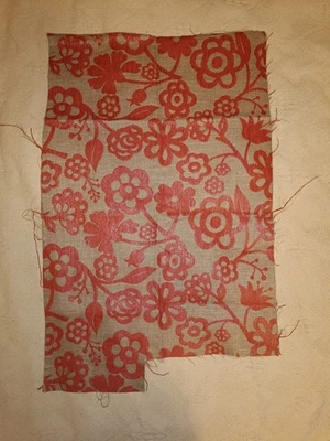 Chenille Stoffrest Polsterstoff Applikation Nähen Patchwork Quilten Retro - Bild 1 von 3