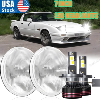 Faro LED de haz alto/bajo luces H4 6000 k para Mazda RX-7 1986-1991 5x7" 7X6 pulgadas Foto 1 de 4