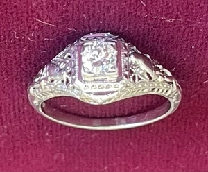 antique platinum engagement ring - Picture 1 of 1