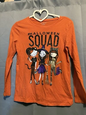 children’s place girls orange long sleeve halloween. shirt size large 10/12 - Image 1 of 2