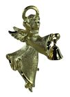Avon Robyn Rush Angel Brooch Vintage Christmas Bell Gold Tone Pin Signed RR USA