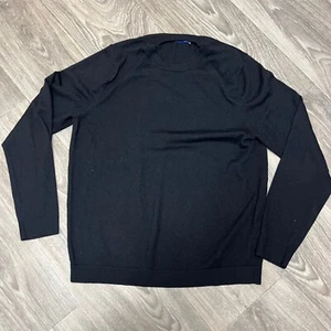 Apt. 9 Sweater Crew Neck Long Sleeve Merino Wool Blend Fit Black Size M - Picture 1 of 5