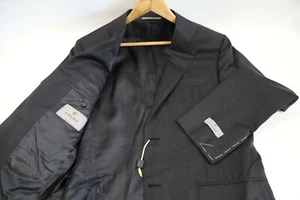 #903 Chaqueta Traje CANALI 13290 Dos Botones 100% Lana Carbón Sólido Talla 38 R - Imagen 1 de 4
