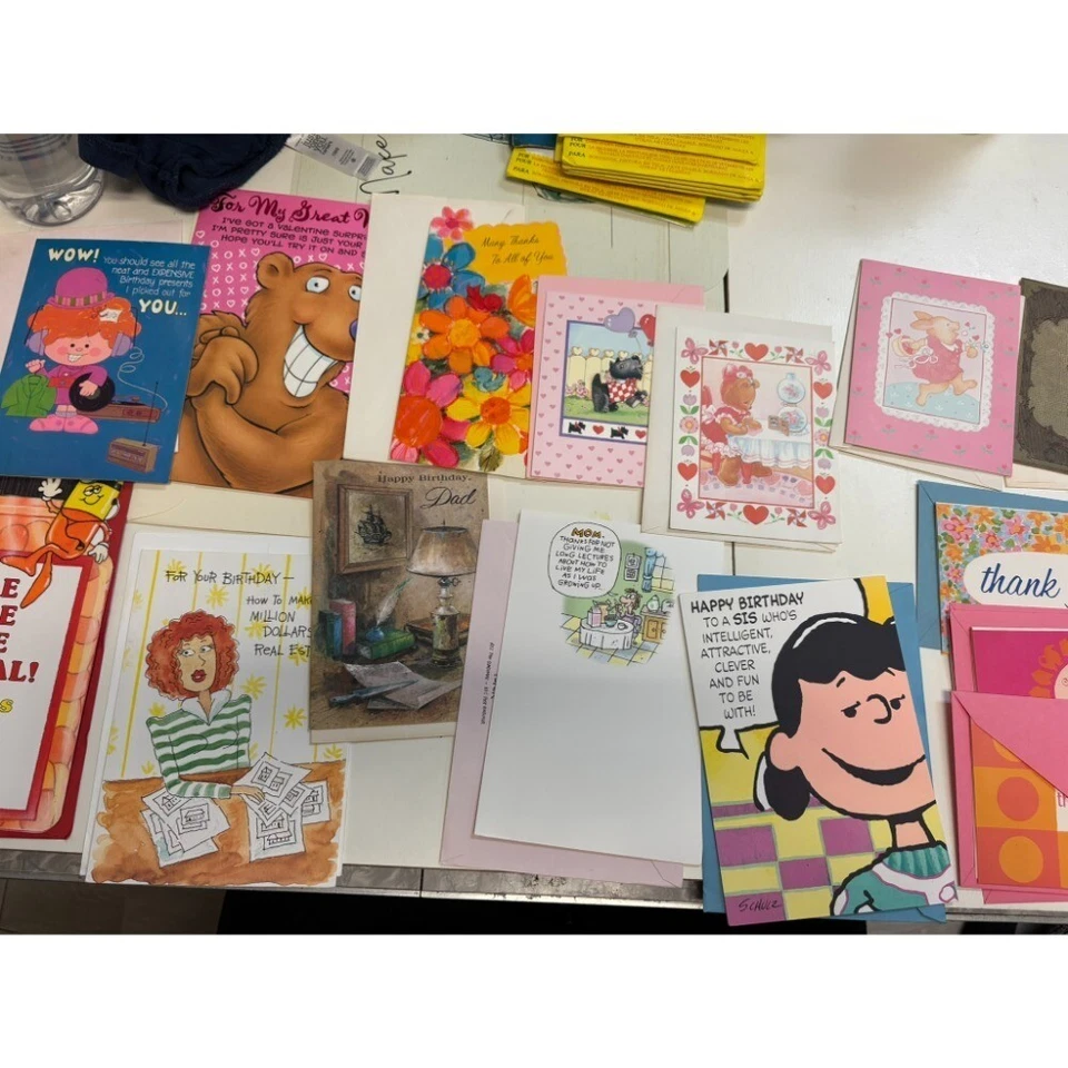 Lote de 17 tarjetas de felicitación vintage cumpleaños gracias ponte bien aniversario Foto 1 de 4