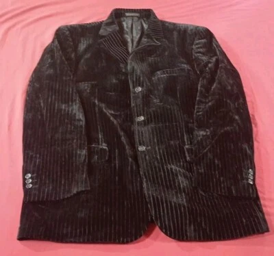 Chaqueta de cena VINCI de terciopelo negro de 3 botones ajuste regular para hombre leer descripción  Foto 1 de 4