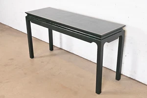 Harrison Van Horn Hollywood Regency Chinoiserie Green Lacquered Sofa Table - Picture 1 of 11