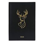 AIOR (Deer) A5 Ruled Notebook/Notepad with Soft Leather Cover - 260 Pages -Black