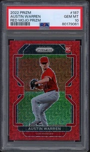 2022 Panini Prizm #187 Austin Warren RED MOJO ROOKIE /149 - Angels PSA 10 GEM MT - Picture 1 of 2