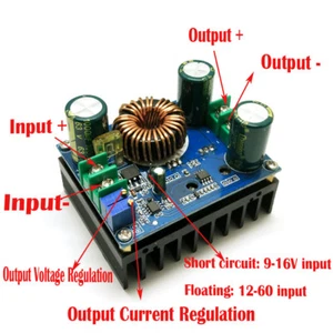 NOWY DC-DC 600W 10-60V na 12-80V Boost Converter Step-up Moduł Zasilacz samochodowy - Zdjęcie 1 z 3