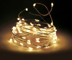 LED Drahtlichterkette 20/30/40/50er Lichterkette Warmweiß Micro Draht Batterie - Bild 1 von 5