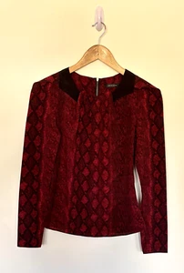 Portmans Women’s Top Long Sleeve Size 6 Burgundy Office Work - Picture 1 of 9