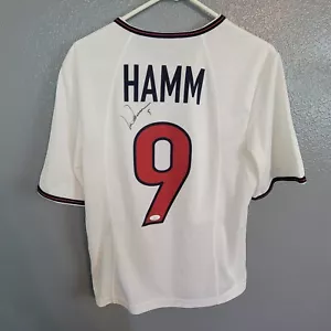 Camiseta de fútbol local Nike 1999 EE. UU. USWNT Mia Hamm para mujer L autógrafo con certificado de autenticidad JSA - Imagen 1 de 18