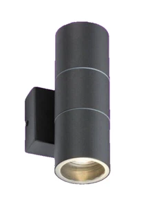 Knightsbridge OWALL2A GU10 dimmbare Doppelfestwandleuchte anthrazit - IP54 - Bild 1 von 1