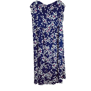 Lane Bryant Blue Floral Strapless Size 22 24 Dress Stretch Womens NEW - Picture 1 of 7