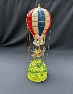 Vintage Heißluftballon Spieluhr spielt auf & ab Spins geht auf & ab - Bild 1 von 6