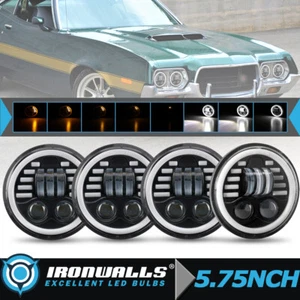 Faros LED 4 piezas 5-3/4" 5,75" intermitente DRL para Ford Galaxie 500 1962-1974 - Imagen 1 de 12