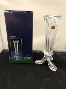Cristal D'Arques-Durand 24% Plomo Cristal Bandol Patrón Brote Brote Jarrón 8 3/4" NUEVO - Imagen 1 de 6