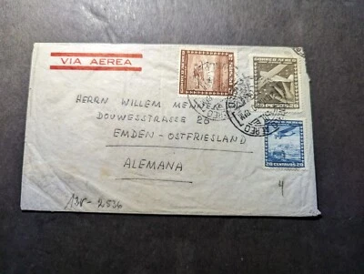 1940 Censurado Chile Correio Aéreo Segunda Guerra Mundial Capa para Emden Alemanha - Imagem 1 de 2