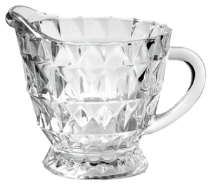 Jeannette Windsor Footed Creamer PItcher Depression Crystal Pressed Glass 3.25" - Picture 1 of 3