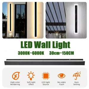 Waterproof Long Strip Wall Light Sconce Exterior Modern Outdoor Indoor LED Lamp* - Picture 1 of 28