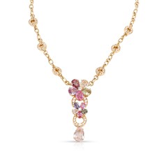 Bulgari Floral Sapphire and Diamond Necklace in 18kt Gold 2.24 CTW