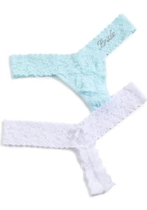 NWOT hanky panky Women's Naughty & Nice Thong Pack, White/Blue One Size - Picture 1 of 2