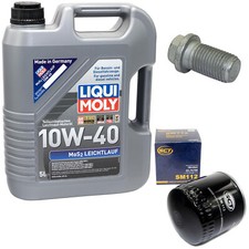 Engine oil set 10W-40 5 liter + oil filter SM 112 + screw for Chrysler Ford Taunus