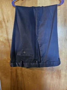 HAGGAR MEN PANTS 42X30 NAVY BLUE KHAKI COMFORT STRAIGHT FIT NEW NWOT - Picture 1 of 3