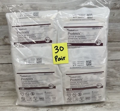 Luvas cirúrgicas de revestimento de látex HYDROGEL Protexis *30 pares* Tamanho: 8,5 *Veja datas* - Imagem 1 de 4