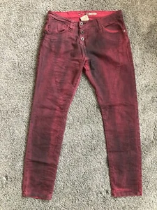 Please Jeans Boyfriend Modell P 78 rot Gr. S Batik-Look lässig Knopfleiste - Bild 1 von 3